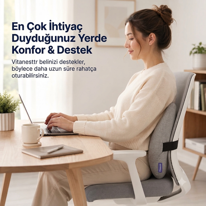 Vitanesttr Ortopedik Bel Destek Yastığı - Ergonomik & Hafızalı Köpük (Visco)